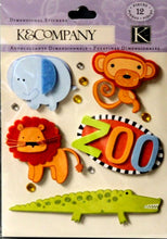 K & Company Zoo Animals Dimensional Stickers - SCRAPBOOKFARE