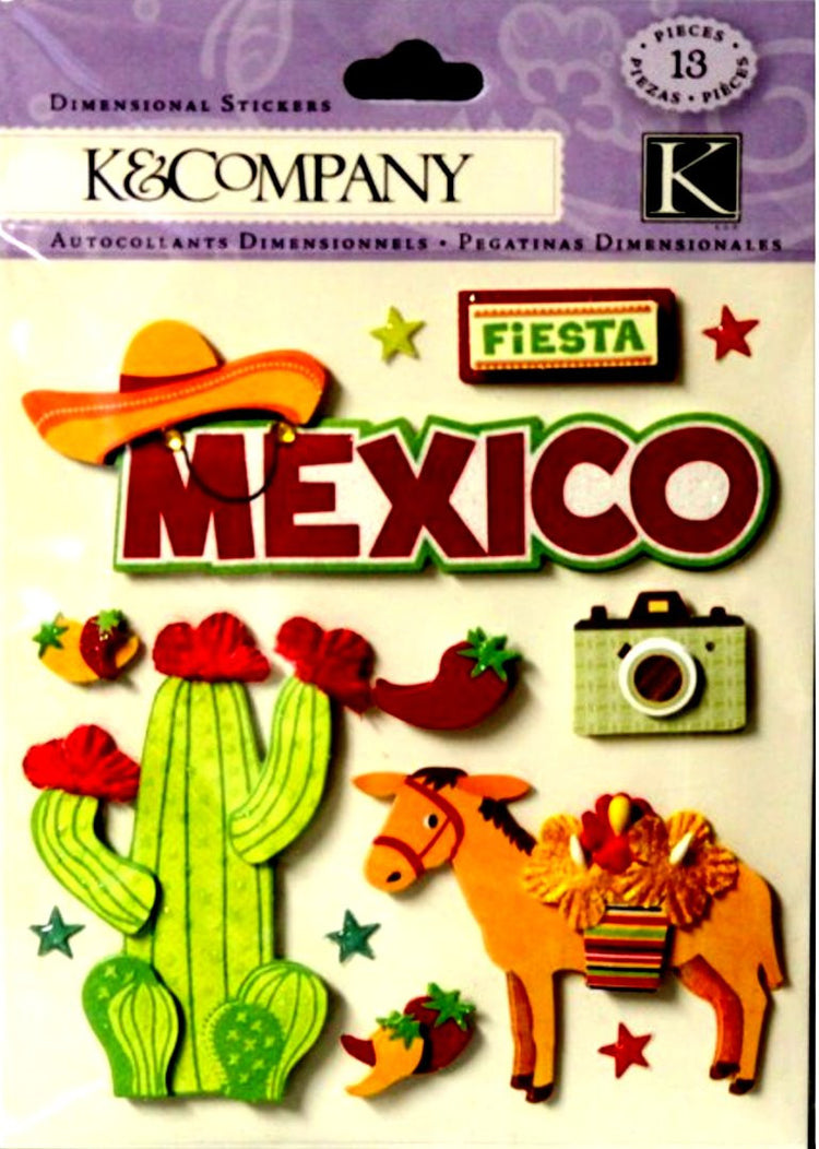 K & Company Viva Mexico Dimensional Stickers - SCRAPBOOKFARE
