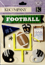 K & Company Game Day Dimensional Football Stickers - SCRAPBOOKFARE