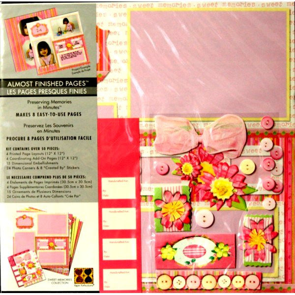 Paper Reflections Almost Finished 12 x 12 Sweet Memories Scrapbook Pages Kit - SCRAPBOOKFARE