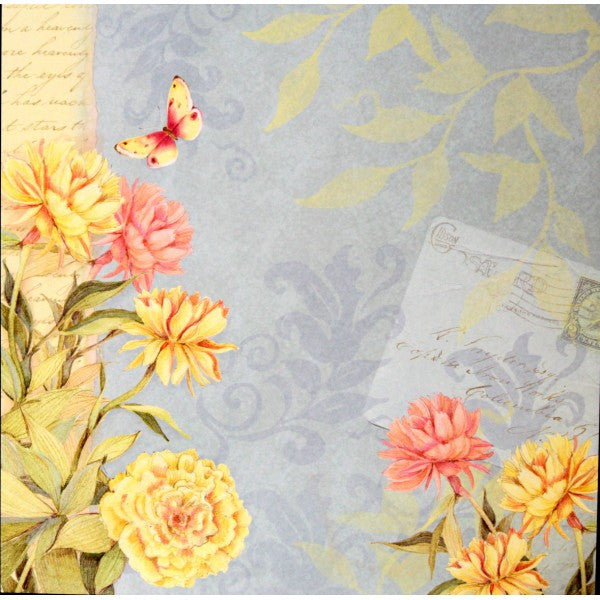 K & Company 12 x 12 Susan Winget Double-Sided Flat Printed Floral Designer Scrapbook Paper - SCRAPBOOKFARE