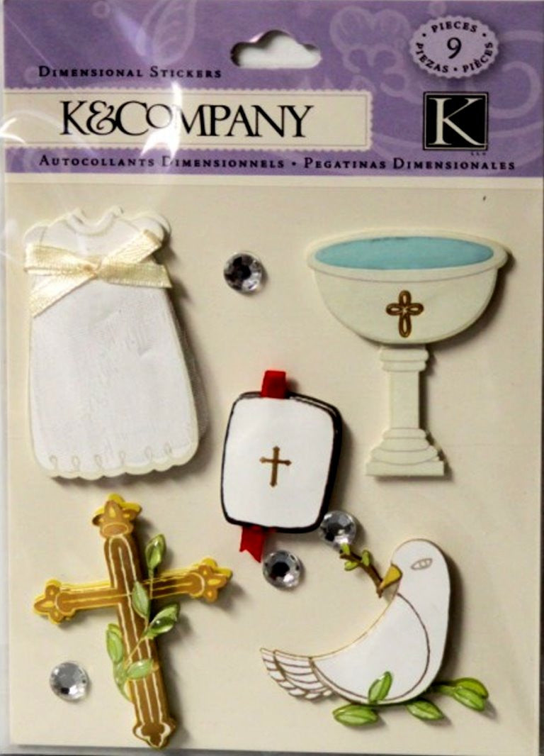 K & Company Child's Christening Dimensional Stickers - SCRAPBOOKFARE