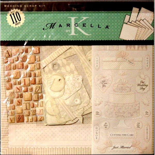 K & Company Marcella K 12"x 12" Wedding Scrapbook Pages Kit - SCRAPBOOKFARE