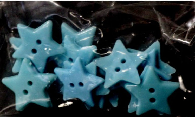 Stars Shaped Baby Blue Buttons Embellishments