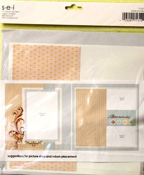 SEI Oasis 8  x 8 Assembled Scrapbook Pages Layout
