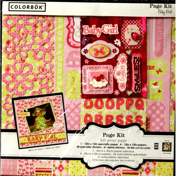 Colorbok 12 x 12 Baby Girl Scrapbook Page Kit - SCRAPBOOKFARE