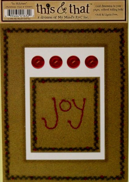 My Mind's Eye This & That In Stitches Christmas Vine Die-cut Frame & Embellishments - SCRAPBOOKFARE