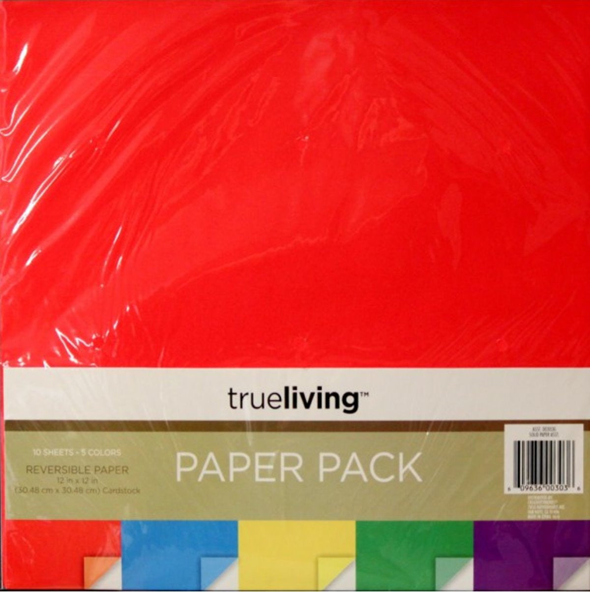 True Living 12 x 12 Solid Assortment Reversible Paper Pack