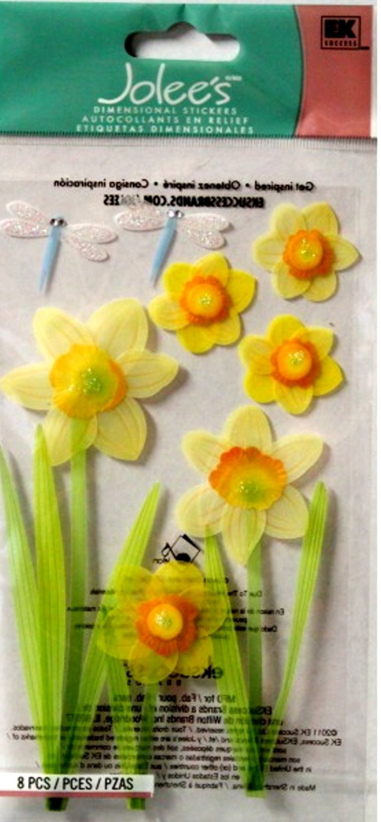 EK Success Jolee's Boutique Daffodils Dimensional Vellum Scrapbook Stickers - SCRAPBOOKFARE
