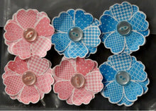Handmade Blue & Pink Button Flowers Embellishments - SCRAPBOOKFARE