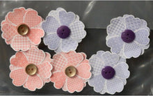 Handmade Purple & Salmon Button Flowers Embellishments - SCRAPBOOKFARE