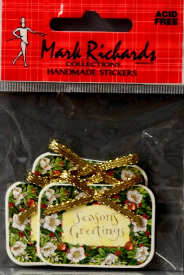 Mark Richards Collection Handmade Dimensional Season Greetings Stickers - SCRAPBOOKFARE