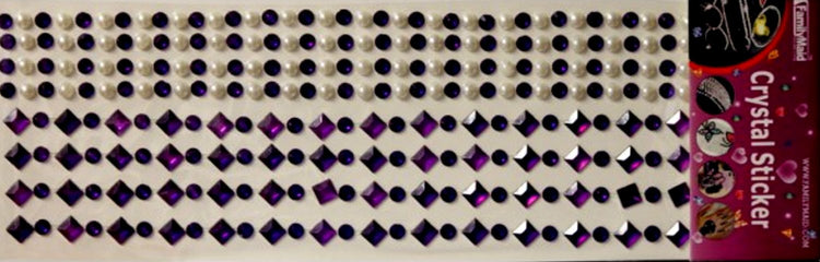Family Maid Self-Adhesive Purple Crystals & Pearls Embellishments - SCRAPBOOKFARE