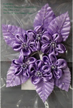 Purple Satin Flowers With Pearls & Gems Embellishments - SCRAPBOOKFARE