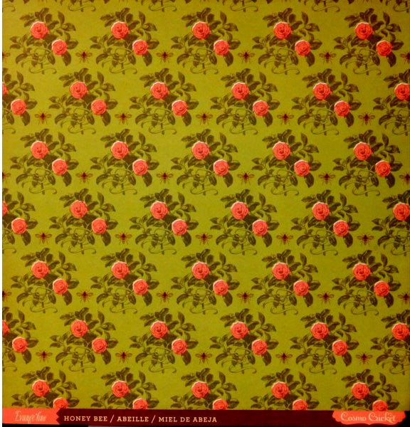 Cosmo Cricket Evangeline Honey Bee Double-Sided Flat Floral Designer Scrapbook Paper - SCRAPBOOKFARE