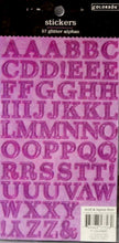 Colorbok Purple Glitter Alphabet Stickers - SCRAPBOOKFARE