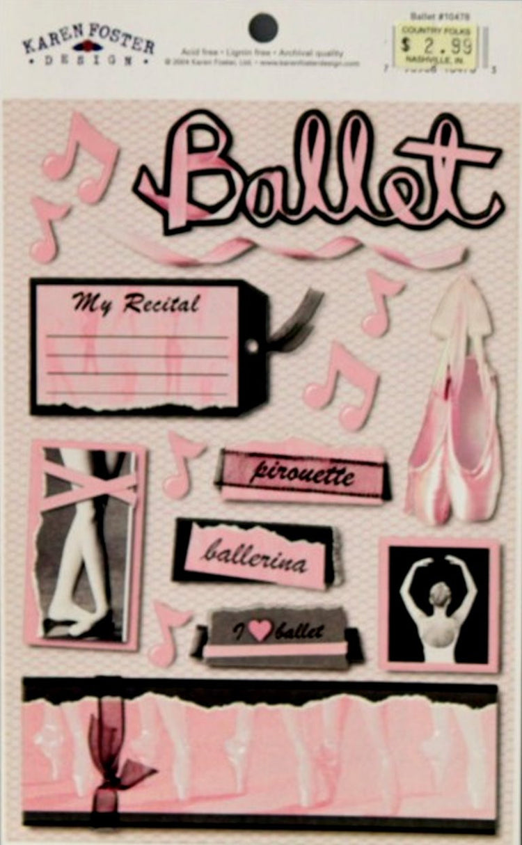 Karen Foster Design Ballet Cardstock Stickers - SCRAPBOOKFARE