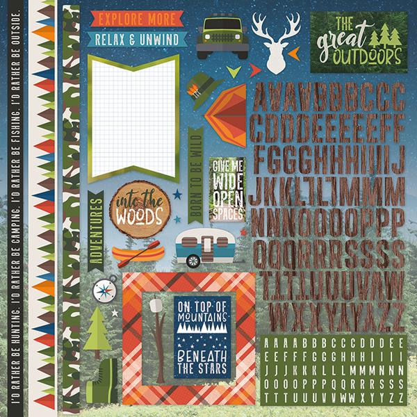 Paper House The Great Outdoors 12" x 12" Cardstock Element Stickers