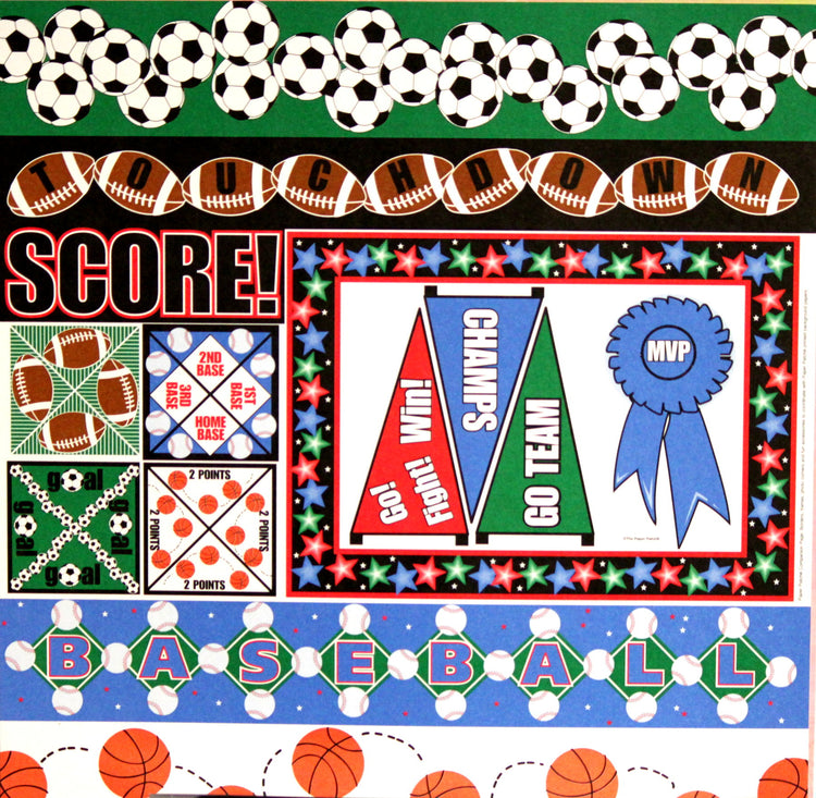 Paper Patche Sports Cardstock Elements 12 x 12 Cut-out Sheet