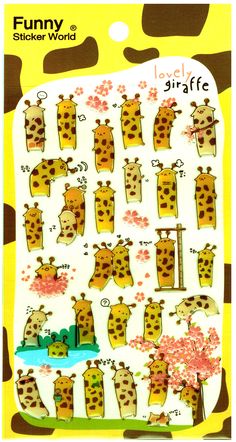 Funny Sticker World Lovely Giraffe Dimensional Epoxy Stickers