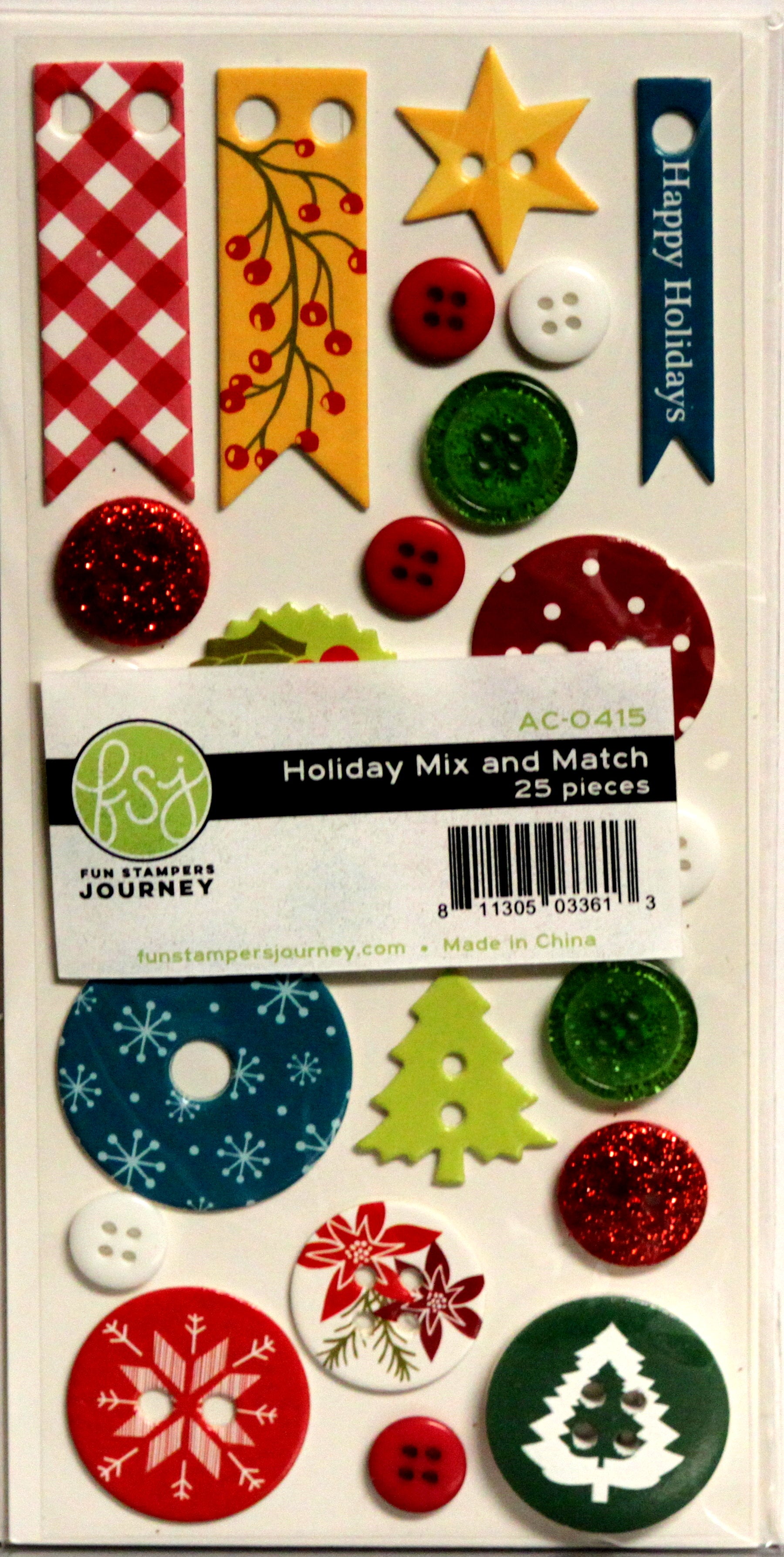 Fun Stampers Journey Holiday Mix and Match Embellishment Set