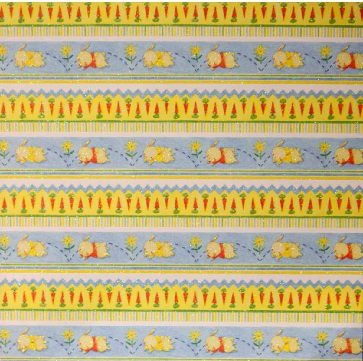 DCWV Heat Embossed Baby Bunnies In A Row Cardstock Nursery Rhymes Scrapbook Paper - SCRAPBOOKFARE