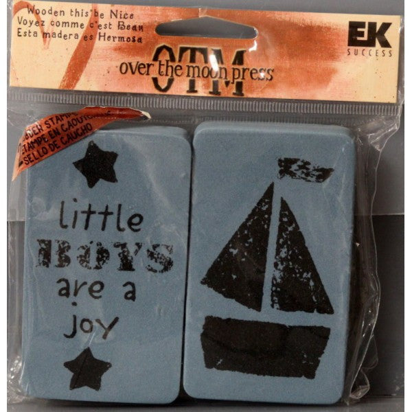 EK Success Over The Moon Press Wooden This Be Nice Little Boys Foam Stamps - SCRAPBOOKFARE