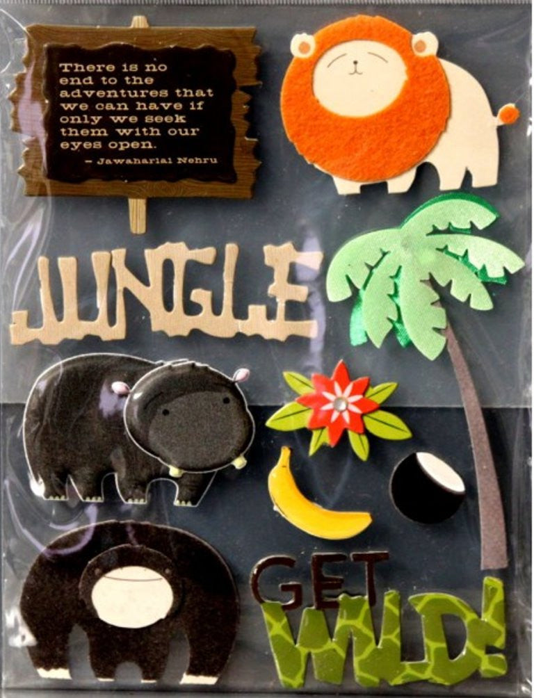 Making Memories Design Shop Animals Jungle Dimensional Stickers - SCRAPBOOKFARE