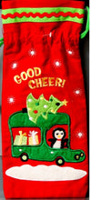 Cute Christmas Good Cheer Embroidered Wine Bottle Bag - SCRAPBOOKFARE
