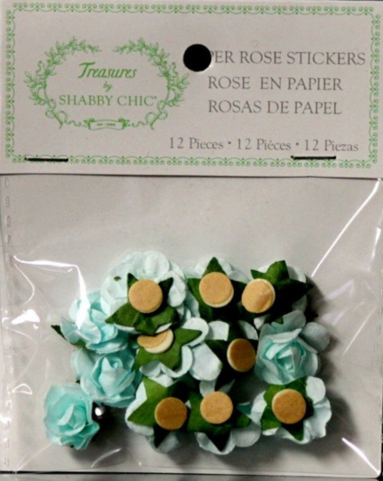 Treasures Shabby Chic Seafoam Rose Stickers