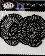 Maya Road Winter's Roses Houndstooth Licorice Embellishment Set - SCRAPBOOKFARE