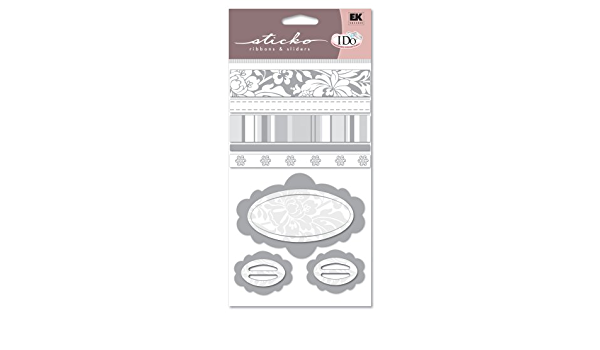 Sticko Silver Ribbons & Sliders Embellishment