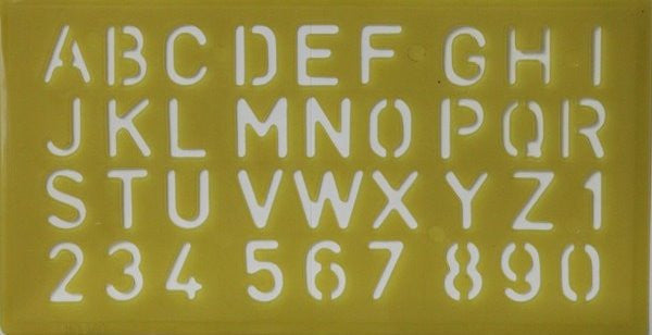 Alphabets & Numbers Dull Yellow Stencil - SCRAPBOOKFARE