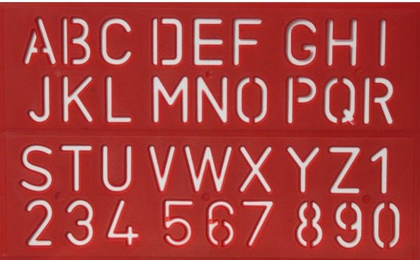 Alphabets & Numbers Red Stencil - SCRAPBOOKFARE