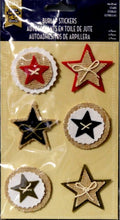 Little Yellow Bicycle Naturals Burlap Stars Stickers - SCRAPBOOKFARE