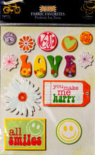 Little Yellow Bicycle Fabric Favorites Chipboard Stickers - SCRAPBOOKFARE