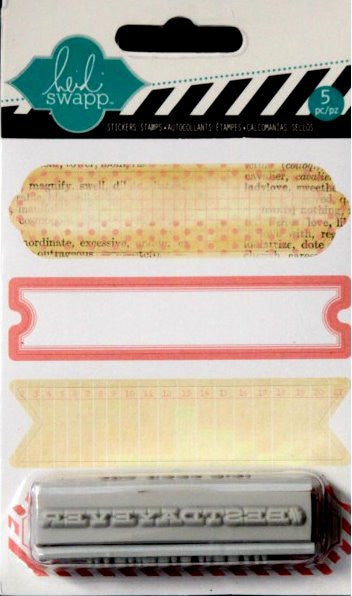 Heidi Swapp Birthday Sentiments Stickers And Rubber Stamp set - SCRAPBOOKFARE