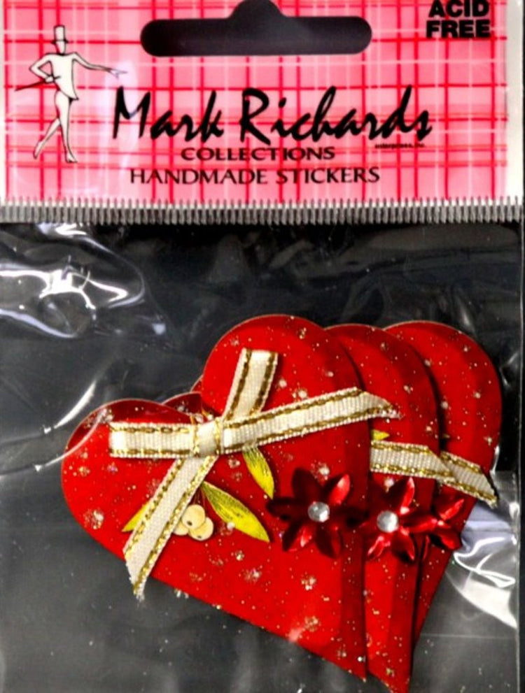 Mark Richards Collection Handmade Dimensional Hearts Stickers - SCRAPBOOKFARE