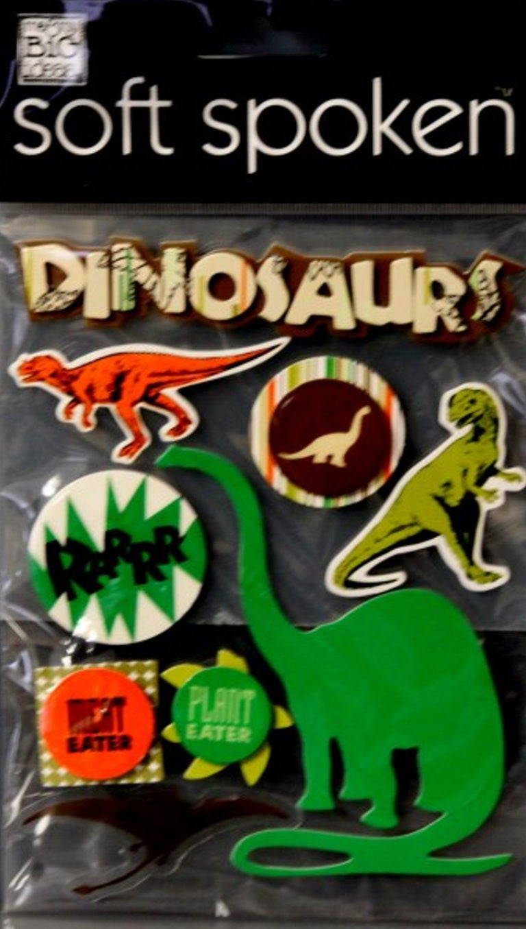 Me & My Big Ideas Soft Spoken Dinosaurs Dimensional Stickers - SCRAPBOOKFARE