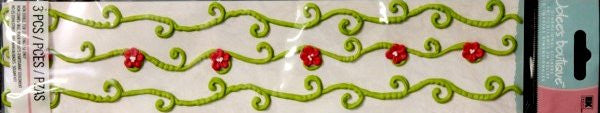 EK Success Jolee's Boutique Green & Red Vine Icing Borders Stickers - SCRAPBOOKFARE