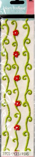 EK Success Jolee's Boutique Green & Red Vine Icing Borders Stickers - SCRAPBOOKFARE