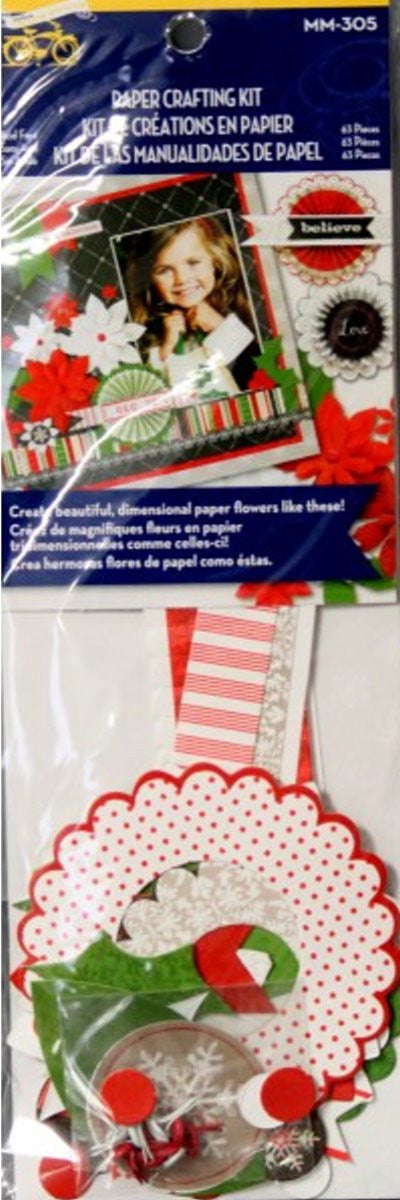 Little Yellow Bicycle Christmas Paper Crafting Kit - SCRAPBOOKFARE