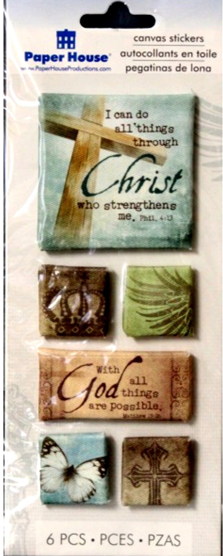 Paper House 3D Dimensional Canvas Religious Stickers - SCRAPBOOKFARE