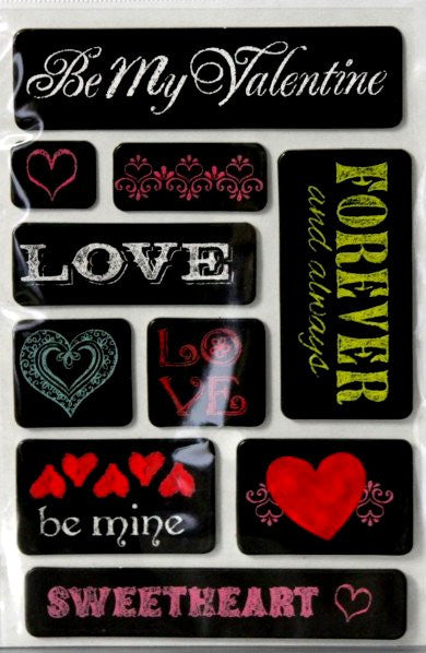Chipboard Chalkboard Valentine's Day Scrapbook Stickers - SCRAPBOOKFARE