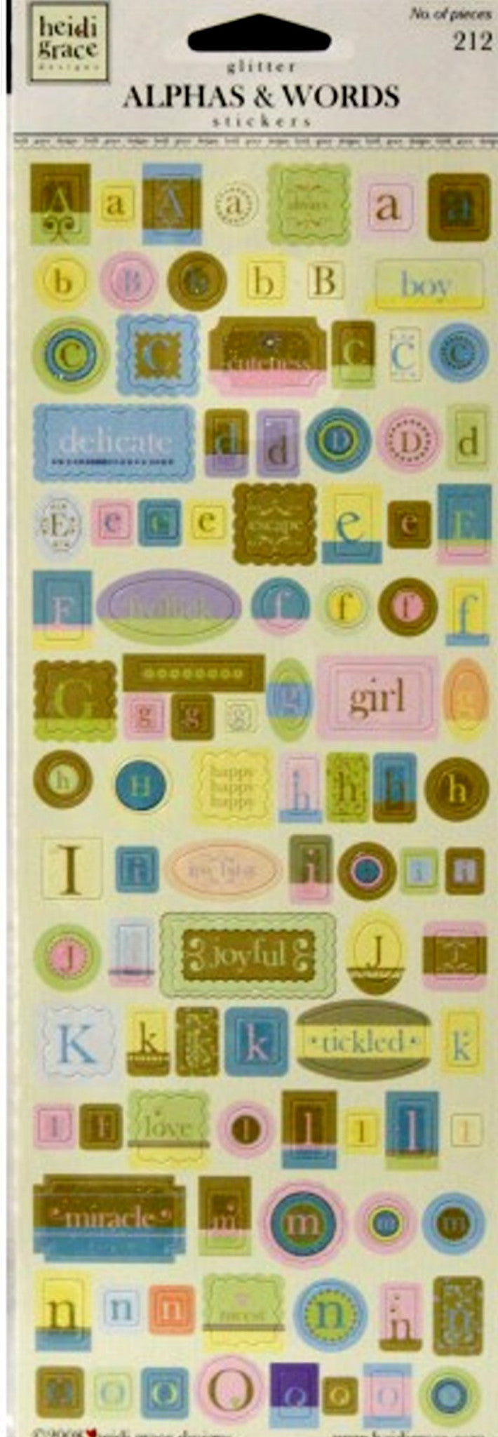 Heidi Grace Glitter Alphas & Words Baby Stickers - SCRAPBOOKFARE