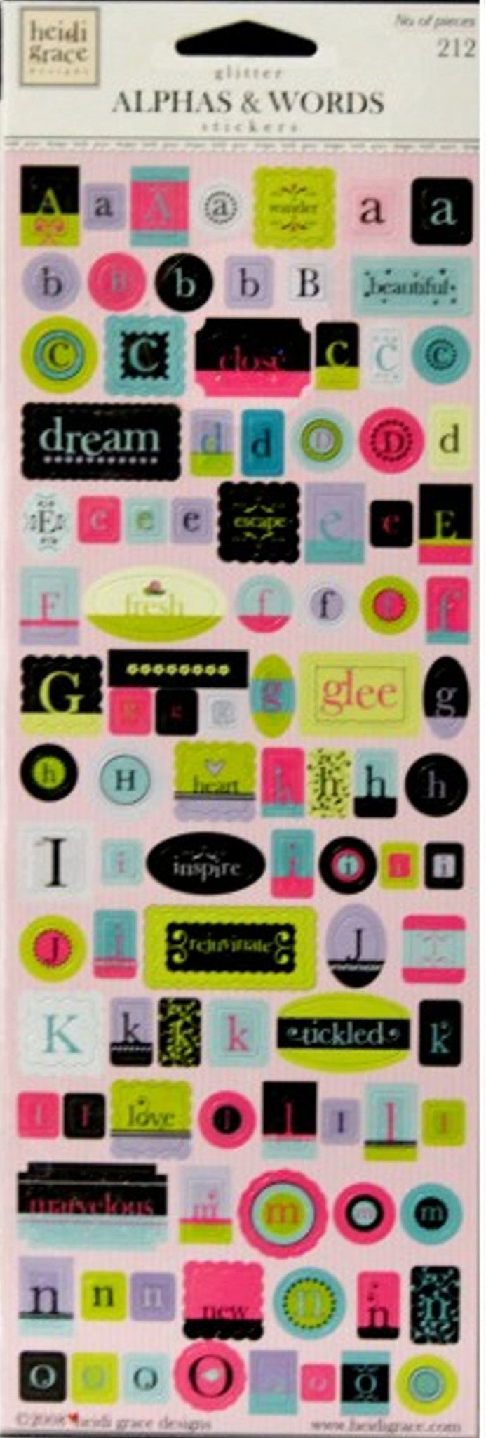 Heidi Grace Glitter Alphas & Words A Little Bird's Tale Stickers - SCRAPBOOKFARE