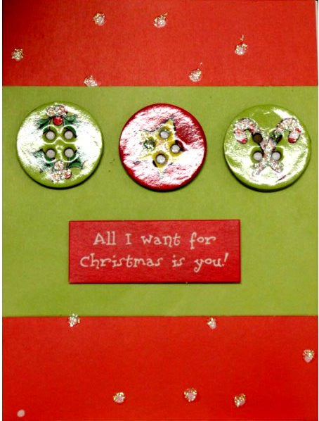 Scrapbookfare Christmas All I Want For Christmas Handmade Dimensional Greeting Card - SCRAPBOOKFARE