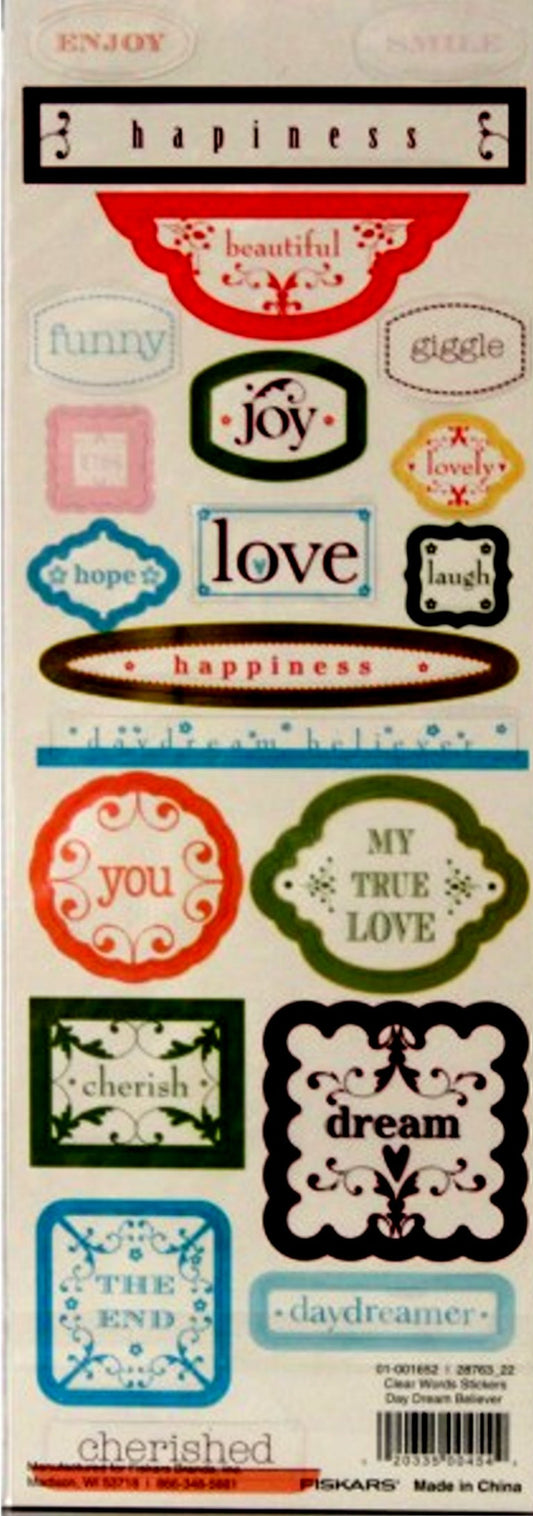 Heidi Grace Clear Words Day Dream Believer Stickers - SCRAPBOOKFARE