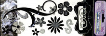 Forever In Time Glittermania Black & Silver Chipboard Embellishment Stickers - SCRAPBOOKFARE