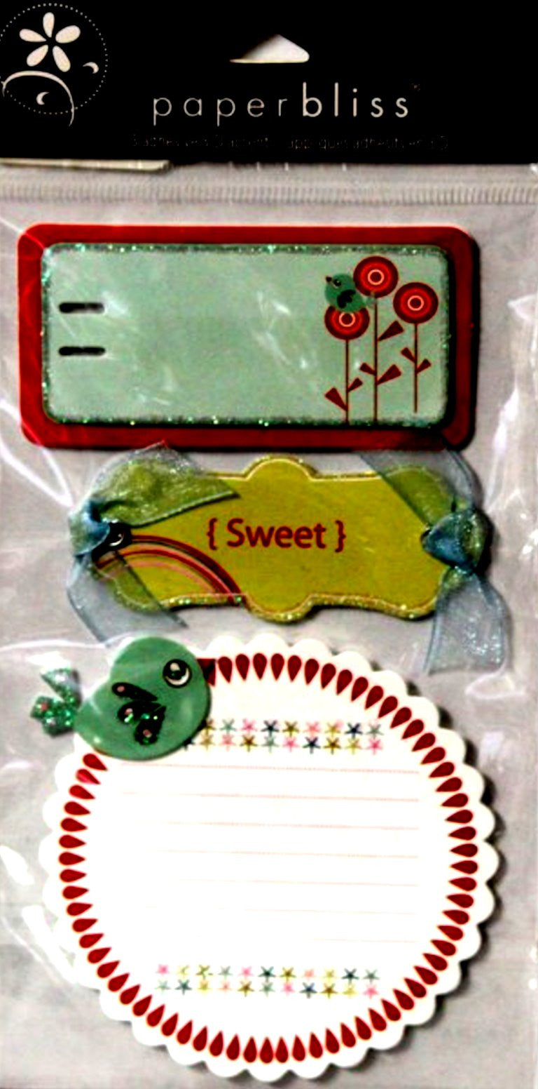 Westrim Crafts Paper Bliss Tweet 3-D Dimensional Adhesive Tags